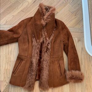 Pasha Veneto lambskin & natural shearling jacket fur suede $2000 women’s coat m